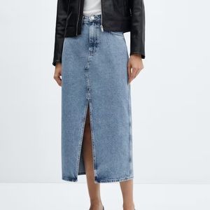 Denim midi skirt